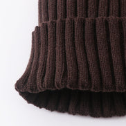 Brown knit pom pom beanie hat baby toddler adult