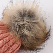 Coral Pink knit pom pom beanie hat baby toddler adult