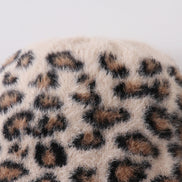Beige leopard beanie hat toddler adult