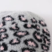 Grey leopard beanie hat toddler adult