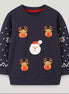 Children's Christmas Reindeer & Santa Round Neck Sweatshirt - Little Janey Shop