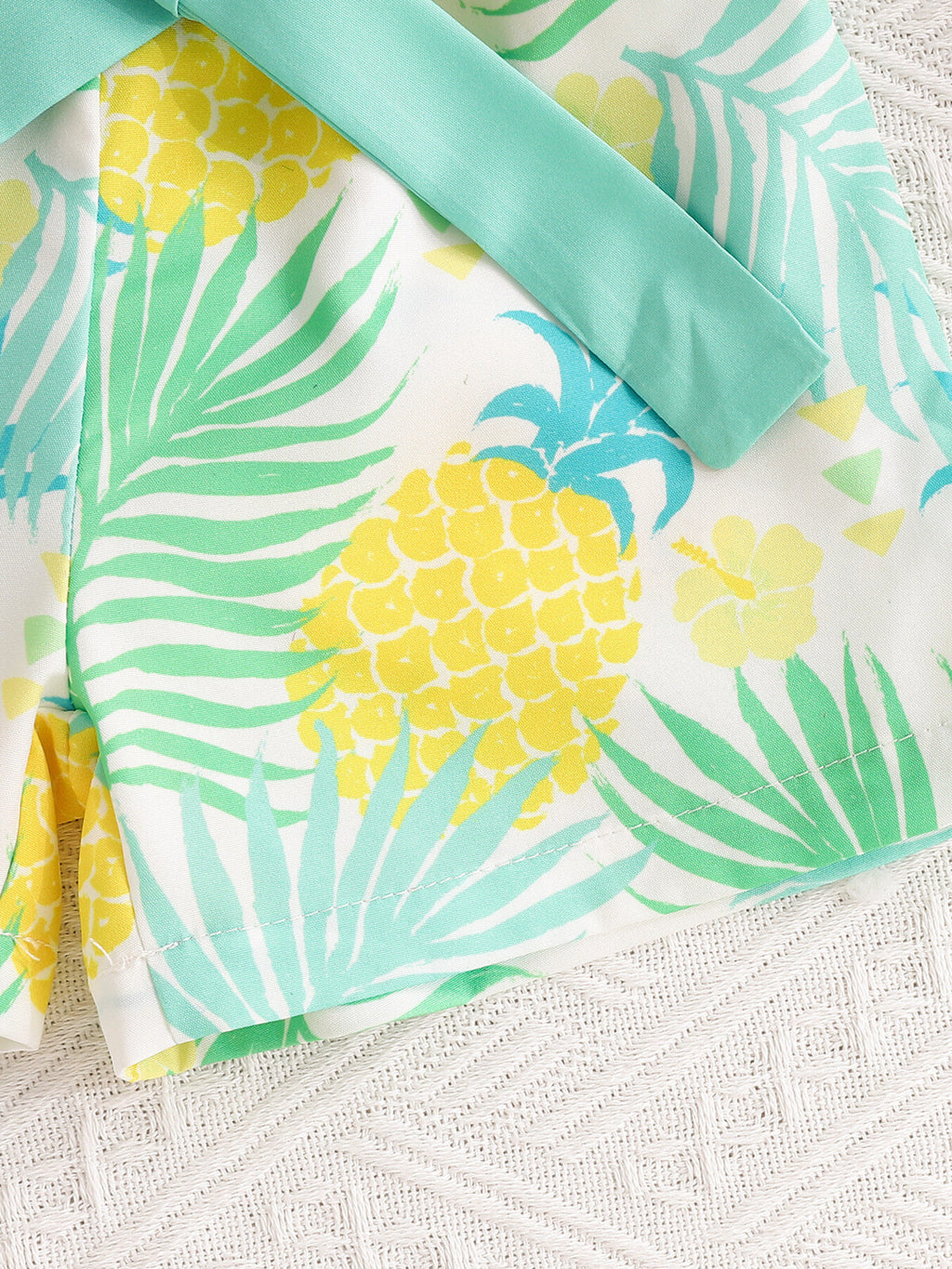Children's Ruffle Trim Layered Cami Top & Pineapple Print Shorts Set - Little Janey Shop