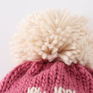 Pink BE MINE knit beanie pom pom hat