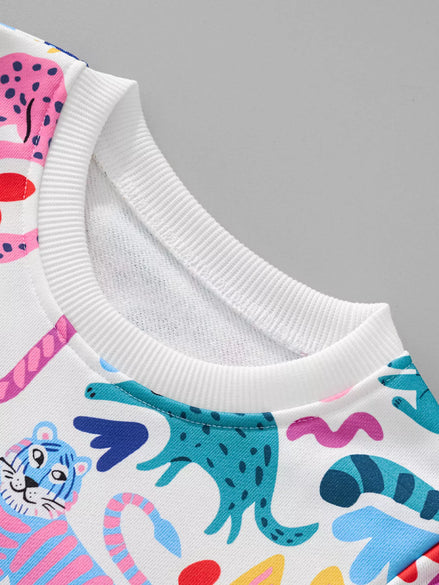 Children's Animal Print Crew Neck Sweatshirt - Little Janey Shop
