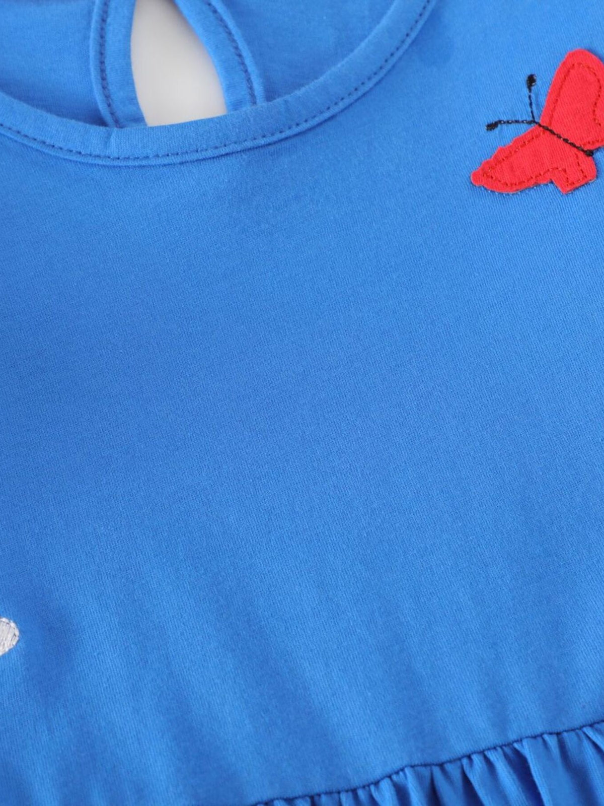 Children's Bird Applique Pocket Ruffle Sleeve Dress - Little Janey Shop