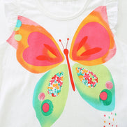 Children's Butterfly Graphic Ruffle Sleeve T-Shirt - Little Janey Shop