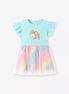 Children's Unicorn Graphic Rainbow Tulle Layered Dress - Little Janey Shop