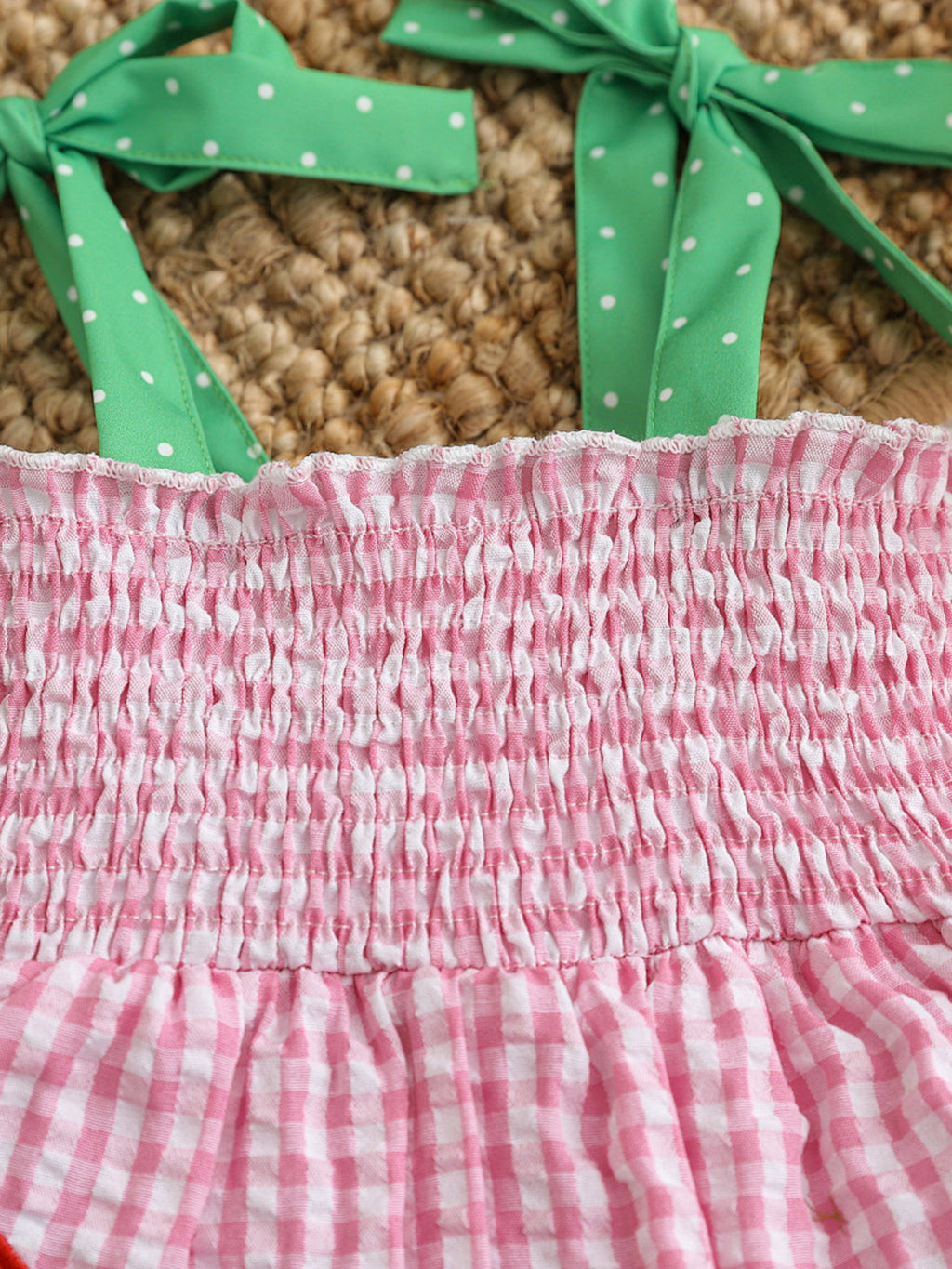 Children's Watermelon Gingham Smocked Dress - Little Janey Shop