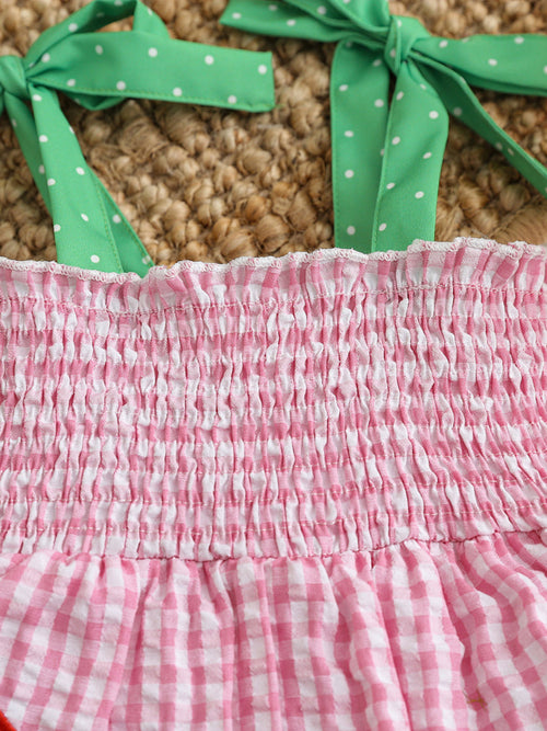 Children's Watermelon Gingham Smocked Dress - Little Janey Shop