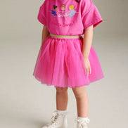 Children's Round Neck T-Shirt and Skirt Set - Little Janey Shop