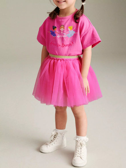 Children's Round Neck T-Shirt and Skirt Set - Little Janey Shop