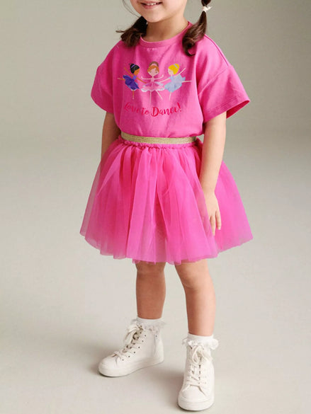 Children's Round Neck T-Shirt and Skirt Set - Little Janey Shop