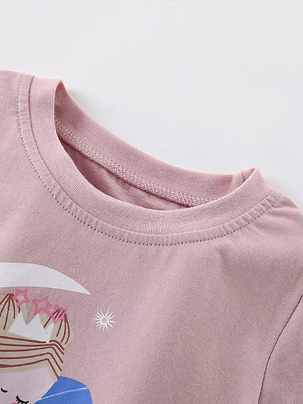 Children's Cute Fairy Graphic Short Sleeve T-Shirt - Little Janey Shop
