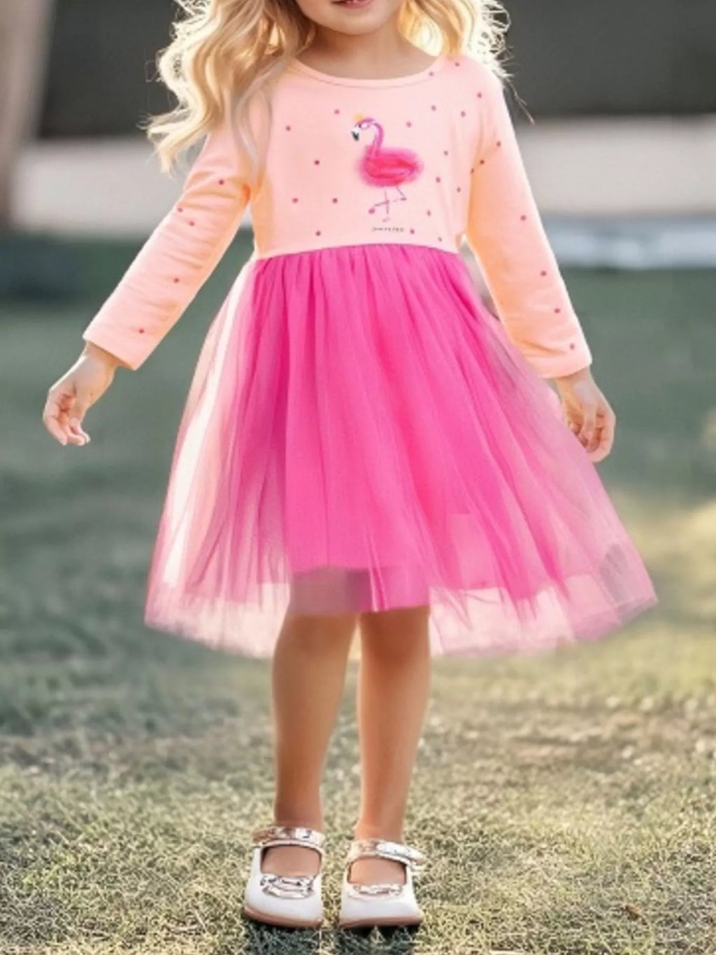 Children's Flamingo Tulle Dress - Little Janey Shop