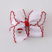 Santa embroidery hair bow