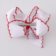 Santa embroidery hair bow