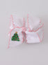 Christmas tree embroidery hair bow
