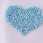 Blue heart french knot button down top
