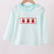 Blue bear embroidery top