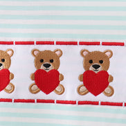 Blue bear embroidery top