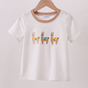 Brown alpaca embroidery top