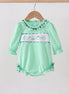 Green embroidery ruffle bubble