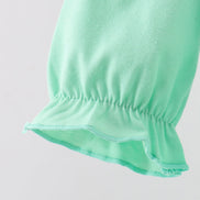 Green embroidery ruffle bubble
