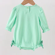 Green embroidery ruffle bubble