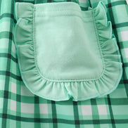 Green parade embroidery gingham dress