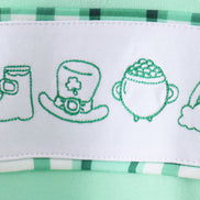 Green parade embroidery top