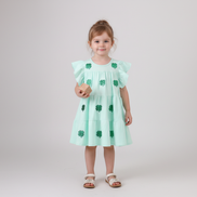 Mint clover sequin ruffle tiered dress