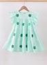 Mint clover sequin ruffle tiered dress