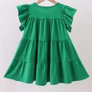 Green clover sequin ruffle tiered dress