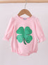 Pink clover glitter ruffle bubble