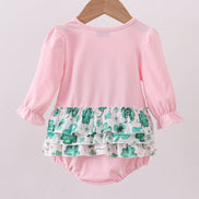 Pink clover glitter ruffle bubble