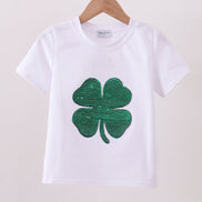Pink clover glitter top