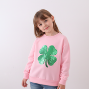 Pink clover glitter mom&me top