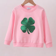 Pink clover glitter mom&me top