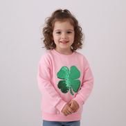 Pink clover glitter mom&me top