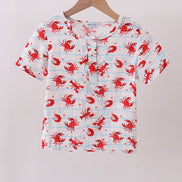 Lobster print muslin top