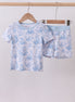 Blue bunny egg bamboo pajama shorts set