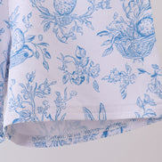 Blue bunny egg bamboo pajama shorts set