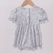 Floral bunny smocked bubble