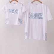 White MAMA bow applique mom&me top