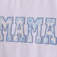 White MAMA bow applique mom&me top