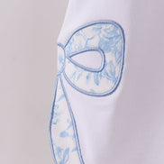 White MAMA bow applique mom&me top