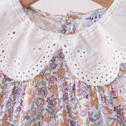 Red Floral Lace Ruffle Dress