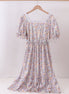 Purple floral lace women dress