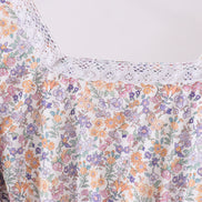 Purple floral lace women dress