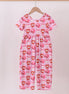 Pink bow baseball bamboo jumpsuit